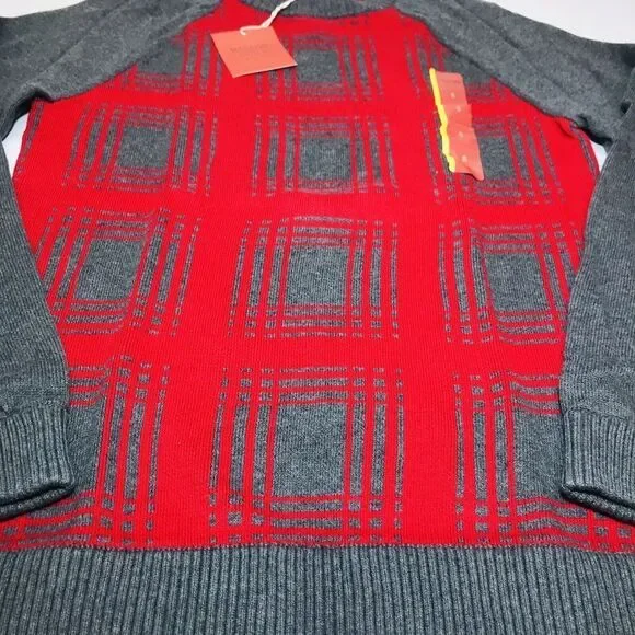 Mossimo Supply Co Sweater Men’s Size S Red Gray Cotton - Picture 7 of 11